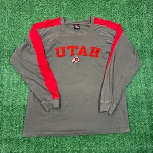 Vintage University of Utah Embroidered TSI Sportswear Striped Long‎ Sleeve Tee